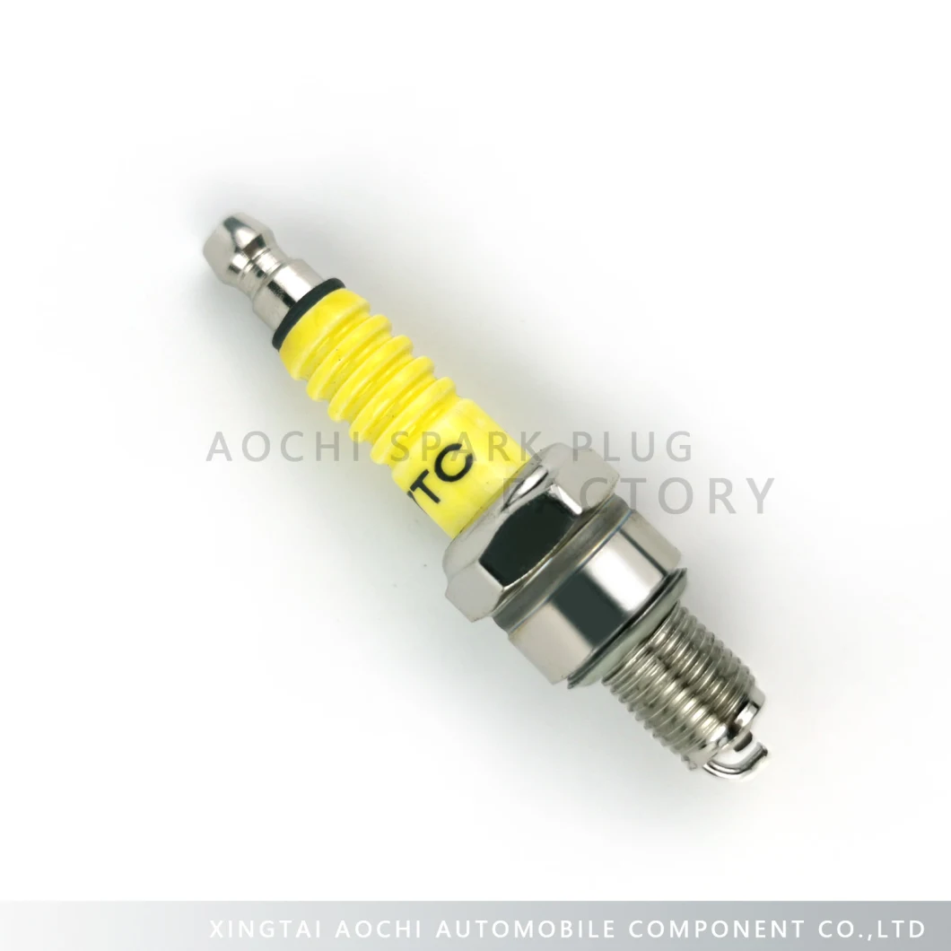 Cheap Yellow Bright Nickel Factory Motorcycle Spare Parts Spark Plug (A7TC)