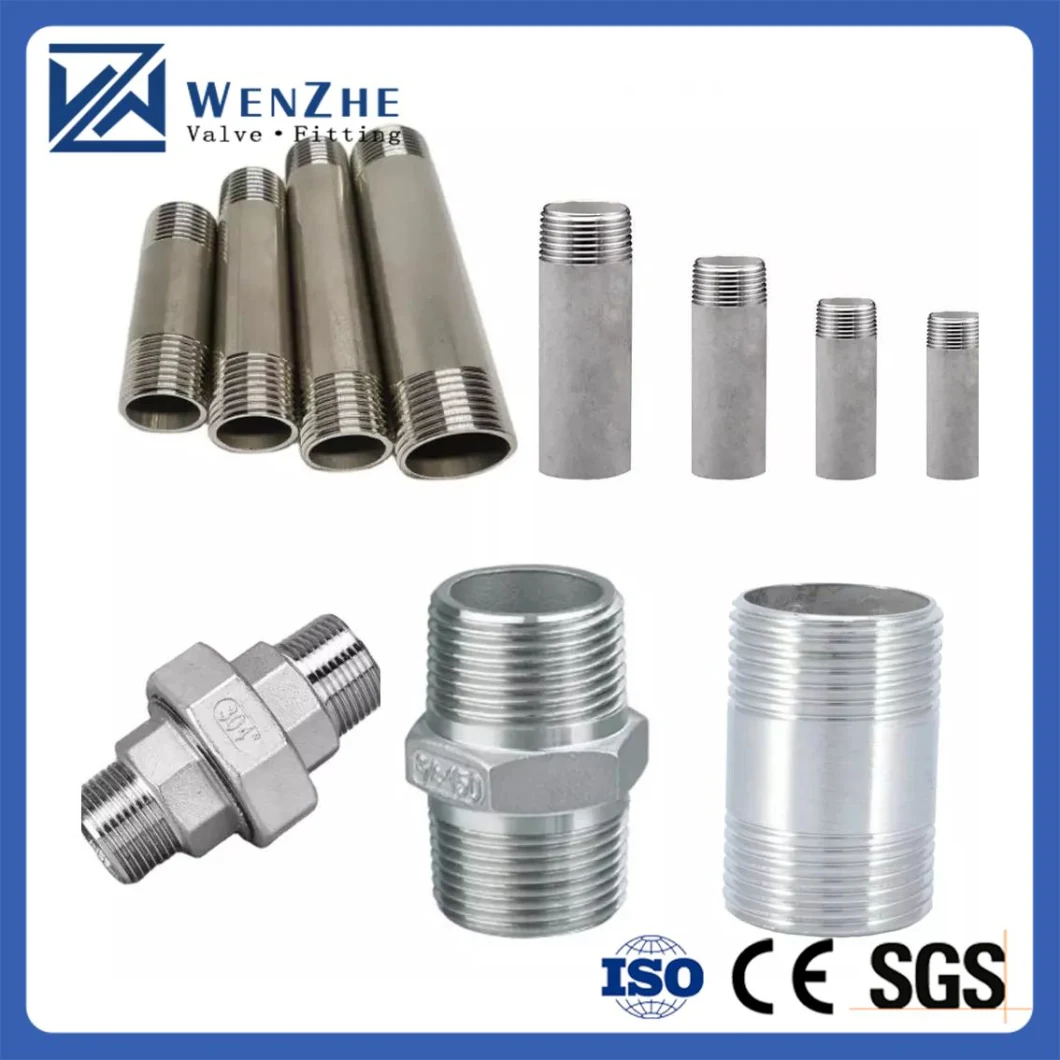 Stainless Steel 201/304 Bsp NPT Multi-Type Female or Male Thread Round or Hexagonal Nipple