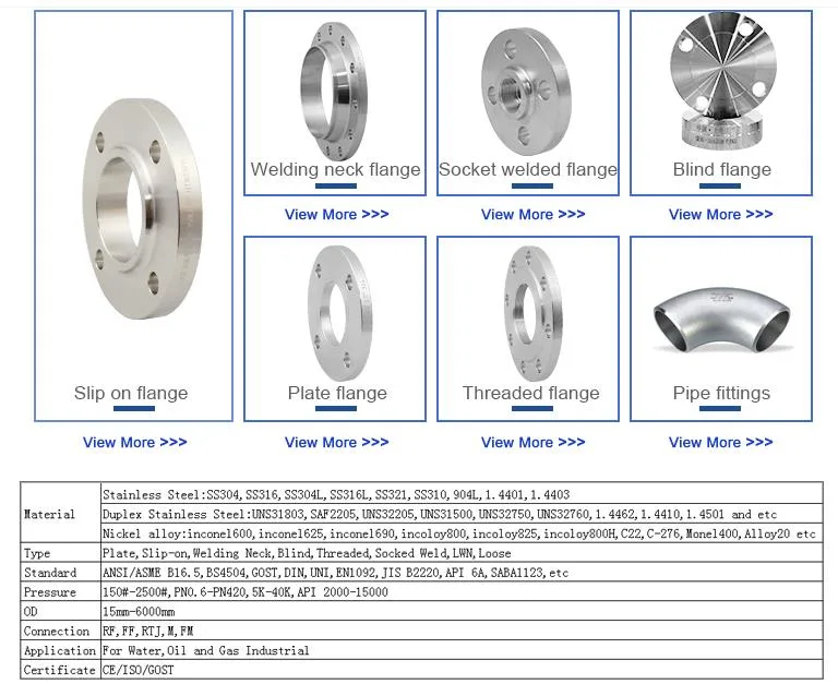 Stainless Steel Forged So Blind Blind/Slipon/Threaded/Socket Welding/Steel Pipe/Plate/Weld Neck/Carbon Steel Flange for ANSI